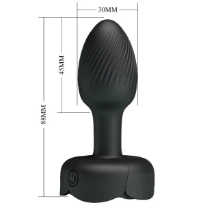 PRETTY LOVE - PLUG ANAL OLMAN AVEC LUMIÃRE LED NOIR 8,8 CM